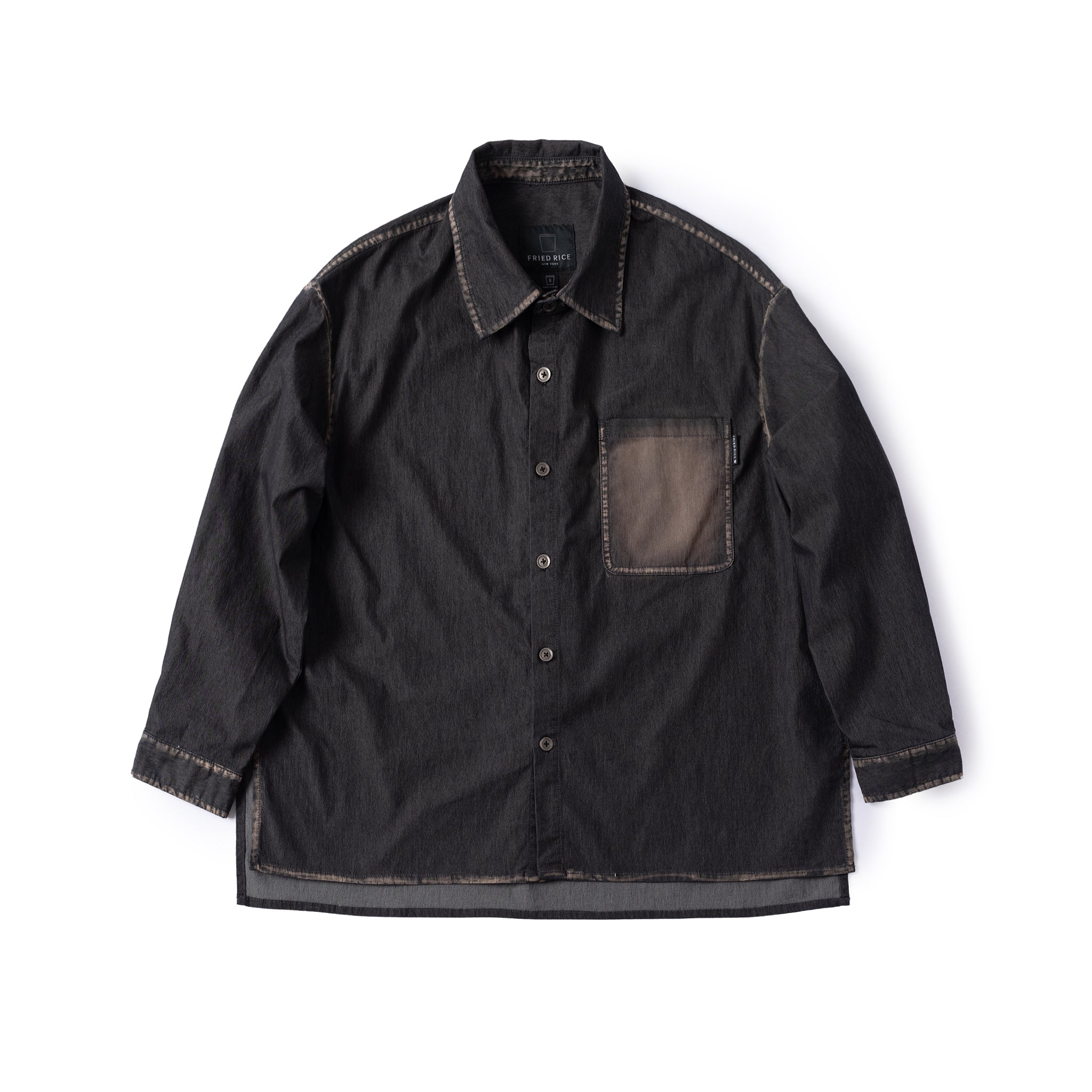 Sun Faded Button Up - Black – FRIED RICE SHOP