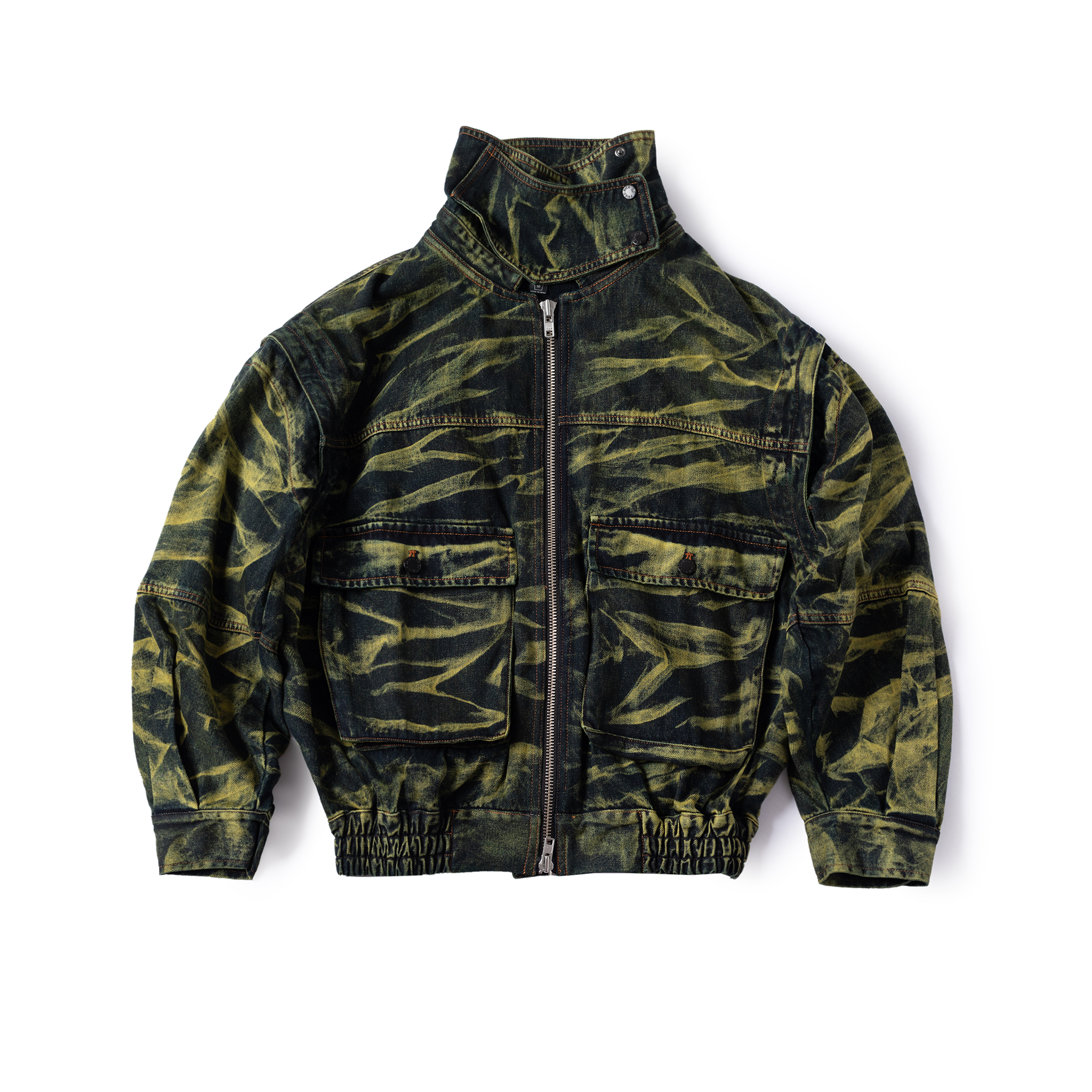 Uptown Convertible Denim Jacket - Green – FRIED RICE SHOP