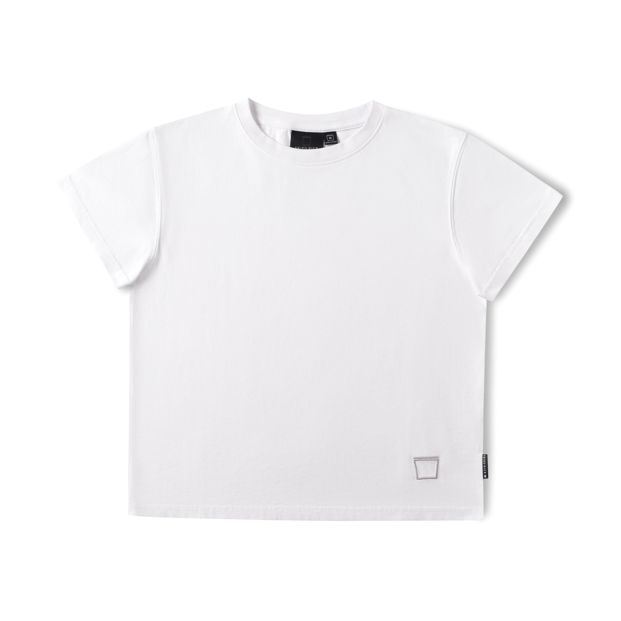 Embroidered Baby Tee - White – FRIED RICE SHOP