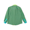 Pony Collar Shirt - Green Geometric