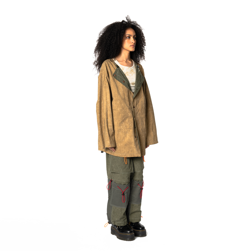 Reversible Poncho Jacket with Interchangeable Panels