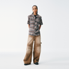 Abstract Paint Brush Plaid Button Up – Short Sleeve, Earth Tones