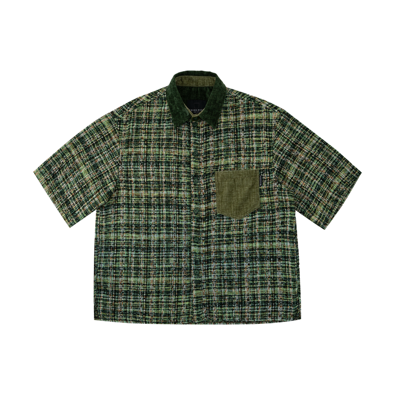 Textured Short Sleeve Button Up - Forest Green – FRIED RICE SHOP