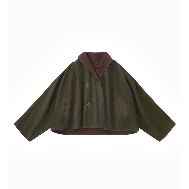 Reversible Dolman Coat – Olive & Brown – FRIED RICE SHOP Reversible Dolman Coat – Olive & Brown – FRIED RICE SHOP