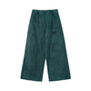 Waxed Wide Leg Pants - Jade Green, Light Wax