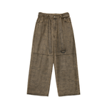 Kota Light Denim Sash Belt Pants – Subtle Washed Brown Camo