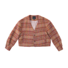 Sunset Cropped Jacket – Brushed Wool Multicolor Plaid
