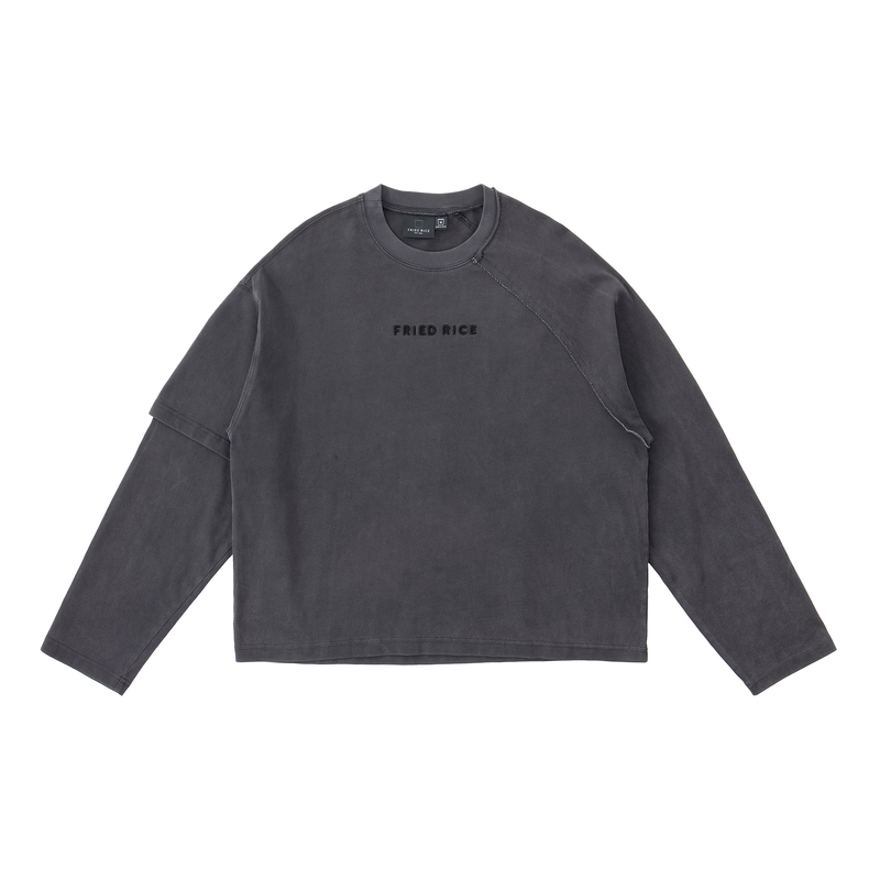 Asymmetric Sleeve Crewneck – Graphite