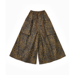 Brown Leopard print wide leg pants