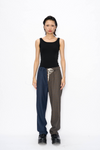 Two-Tone Pants - Contrasting Light Tweed Pattern