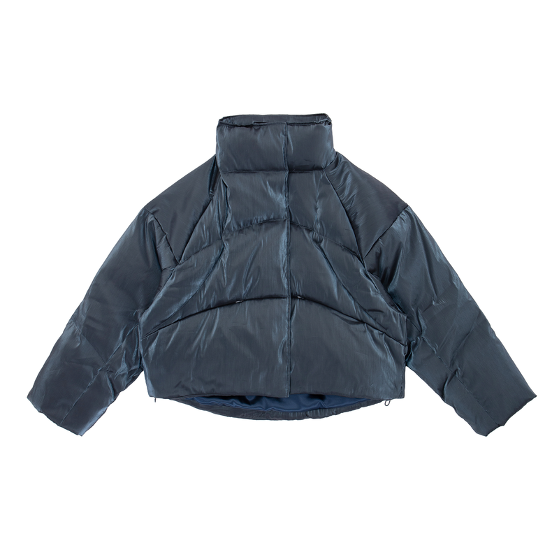 Iridescent Puffer Jacket – Midnight Blue – FRIED RICE SHOP