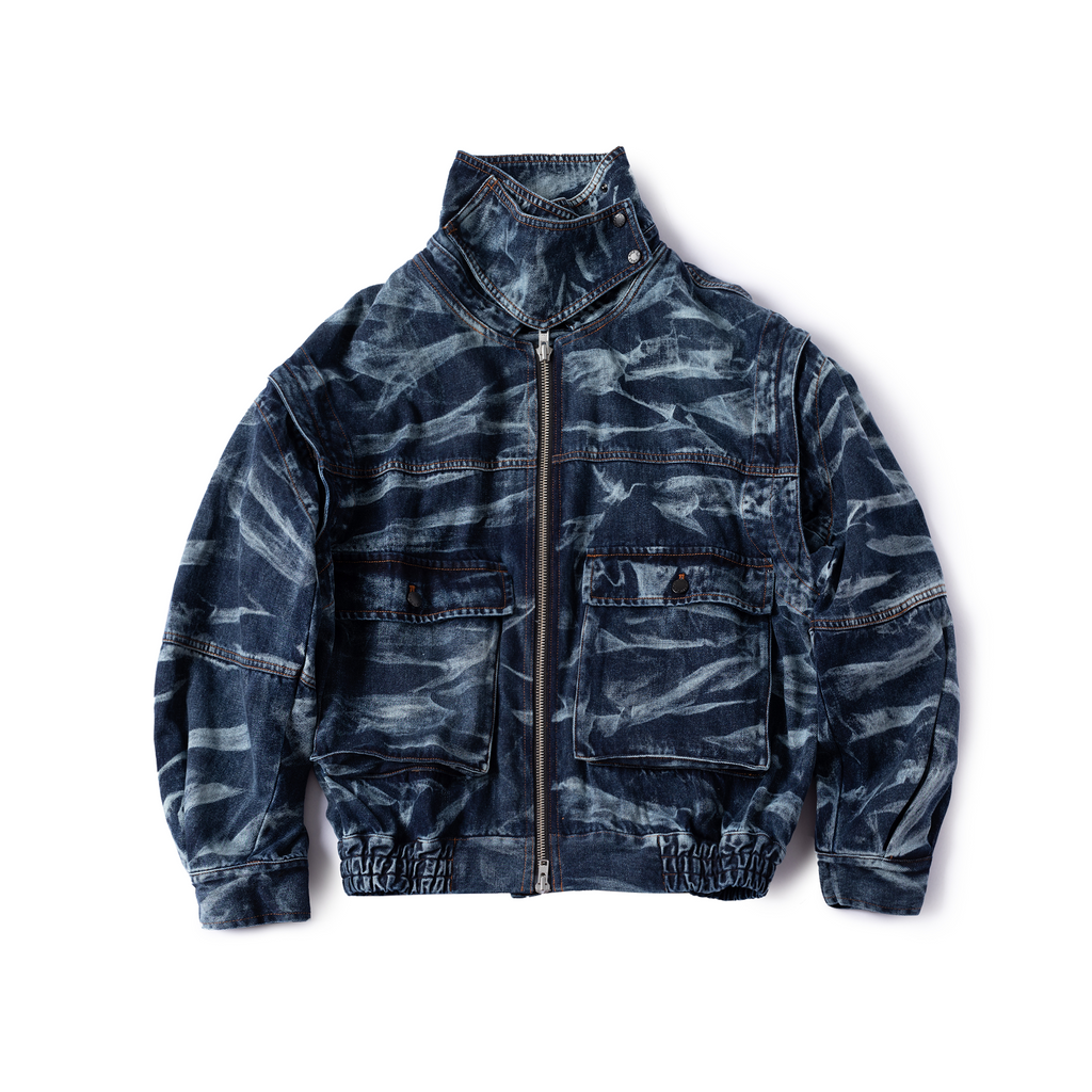 アウターその他 Fallett Destroyed Denim Jacket Blue FA2401JK04BL Uptown Convertible Denim Jacket - Blue – FRIED RICE SHOP