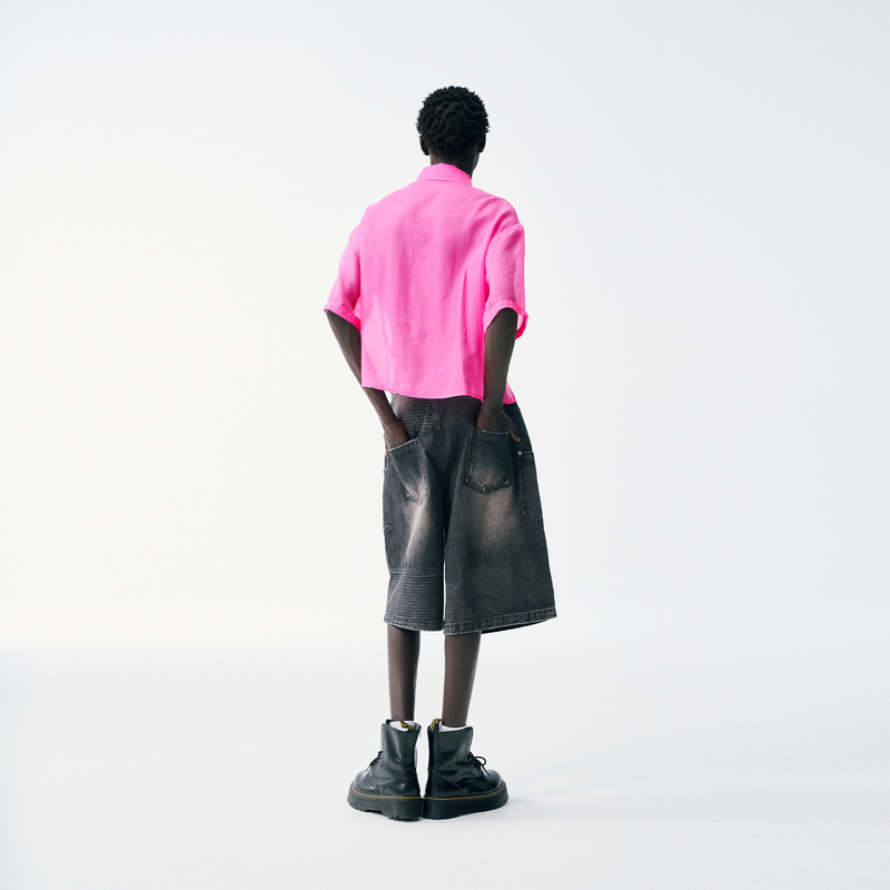 Candy Wrap Sheer Cropped Button Up