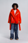 Faux Fur Trapper Jacket - Orange