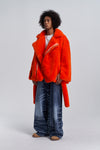 Faux Fur Trapper Jacket - Orange