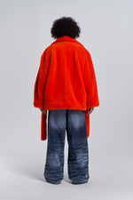 Faux Fur Trapper Jacket - Orange