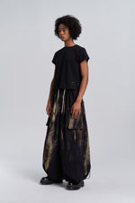 Wide Leg Yemi Pants - Wring Dye Black