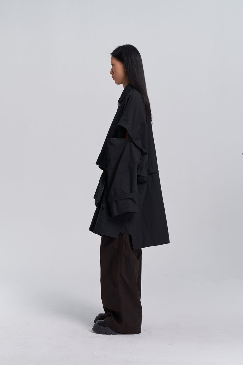 Convertible Trench Coat - Onyx