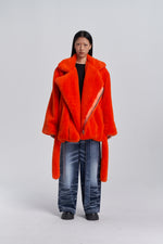 Faux Fur Trapper Jacket - Orange