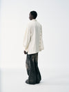 Asymmetrical Split Button Up - Creme