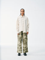 Asymmetrical Split Button Up - Creme