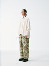 Asymmetrical Split Button Up - Creme