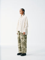 Asymmetrical Split Button Up - Creme