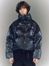 Iridescent Puffer Jacket – Midnight Blue