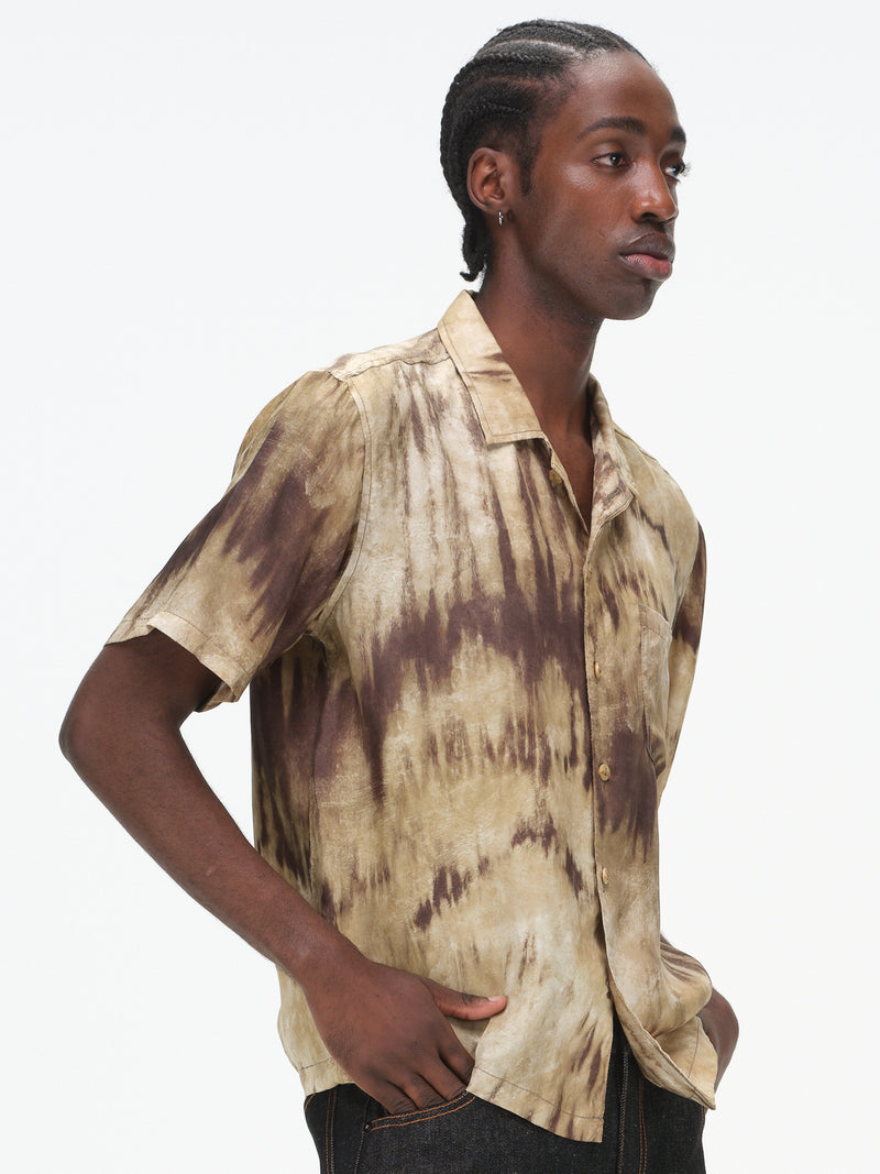 Shibori Dye Camp Collar Shirt - Brown – FRIED RICE SHOP