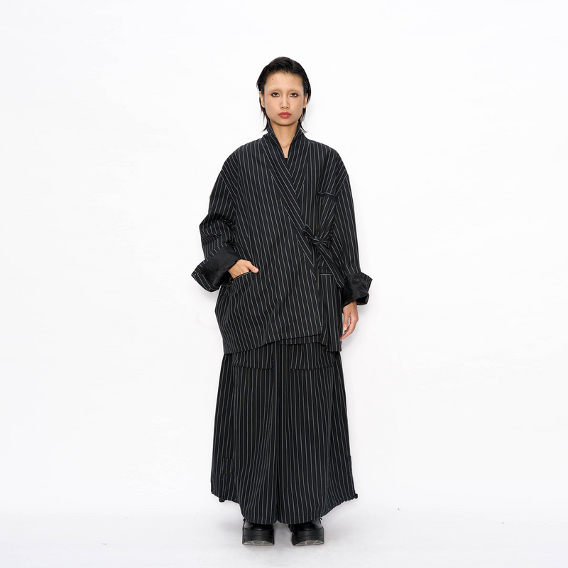 Pinstripe Kimono Jacket