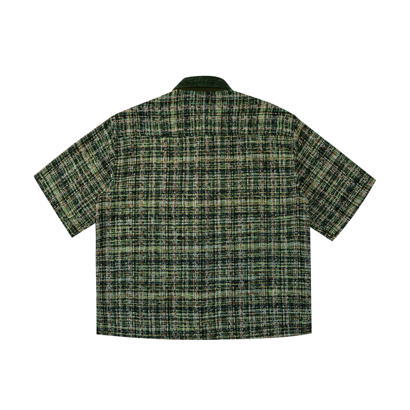 Textured Short Sleeve Button Up - Forest Green – FRIED RICE SHOP