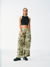 Pleated Wide Leg Pants - Camo