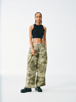 Pleated Wide Leg Pants - Camo