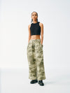 Pleated Wide Leg Pants - Camo