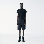 Check Pattern Cargo Shorts – Black Grid, Relaxed Fit