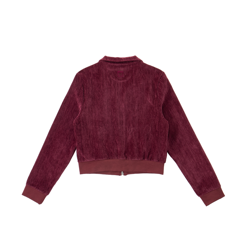 Velour Tracksuit Top – Deep Rouge