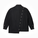 Asymmetrical Split Button Up - Midnight