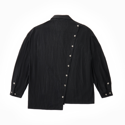 Asymmetrical Split Button Up - Midnight