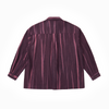 Vertical Stripe Button Up – Deep Burgundy & Rose, Relaxed Fit