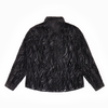 Sheer black wavy velvet textured shirt back