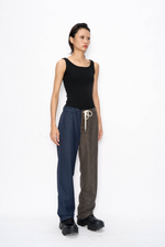 Two-Tone Pants - Contrasting Light Tweed Pattern