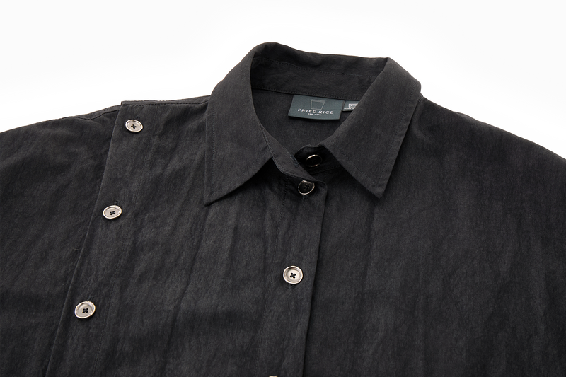 Asymmetrical Split Button Up - Midnight