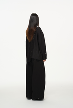 Asymmetrical Split Button Up - Midnight