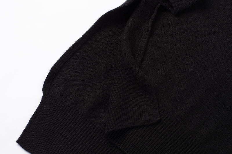 Side Split Roll Neck Sweater - Black