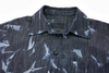 Dark denim abstract bleached shirt with collar