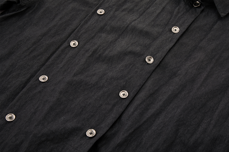 Asymmetrical Split Button Up - Midnight