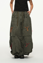 Color Pop Pull-Tie Cargo Skirt