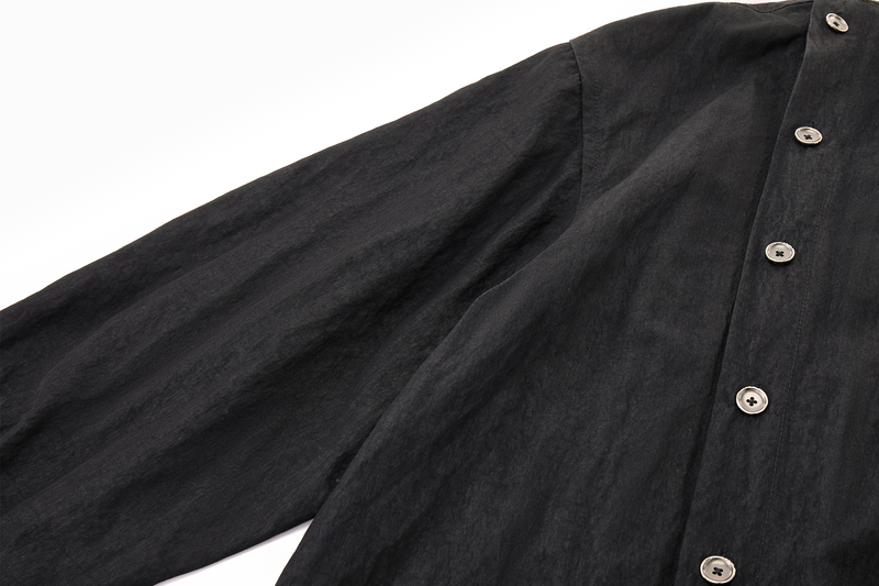 Asymmetrical Split Button Up - Midnight