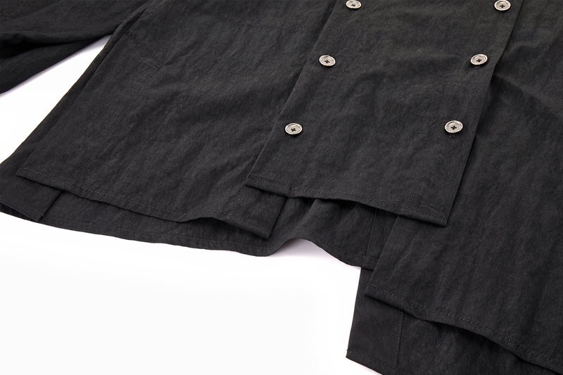 Asymmetrical Split Button Up - Midnight