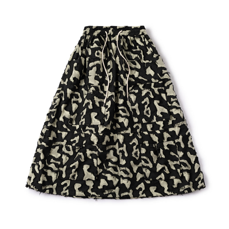 Raised Floral Cargo Skirt